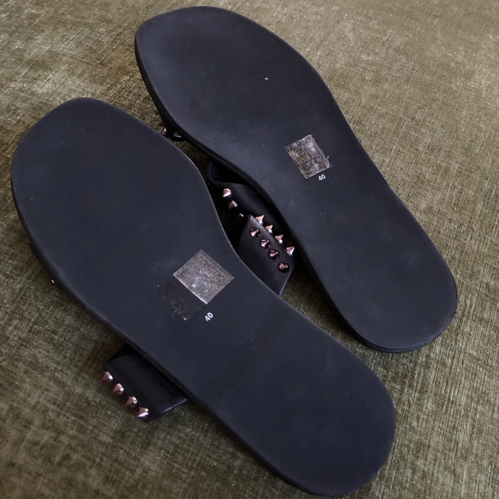 Studded Black Slide Sandals Free People Inuovo - Picture 5 of 6
